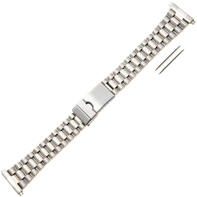 Gilden Gents 22-26mm Non-Expansion Wide Stainless Steel Watch Band 1536W-SL (22-26mm end width, extra long, Stainless Steel) - Image 3